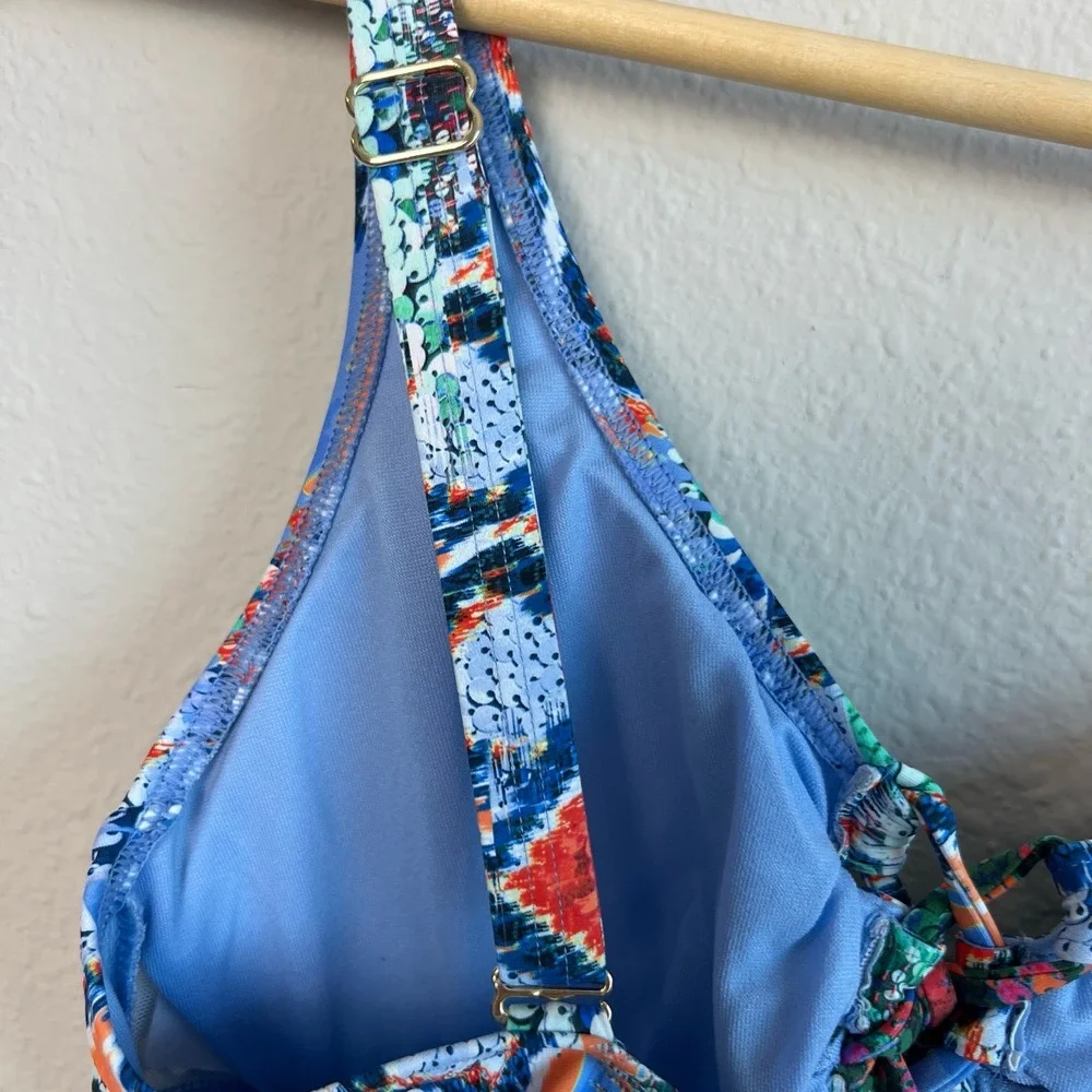 Sunseeker Size‎ 4 Swimsuit Multicolor One-piece Padded Cups Geometric